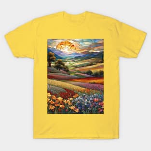 Stained Glass Springtime Sunrise T-Shirt